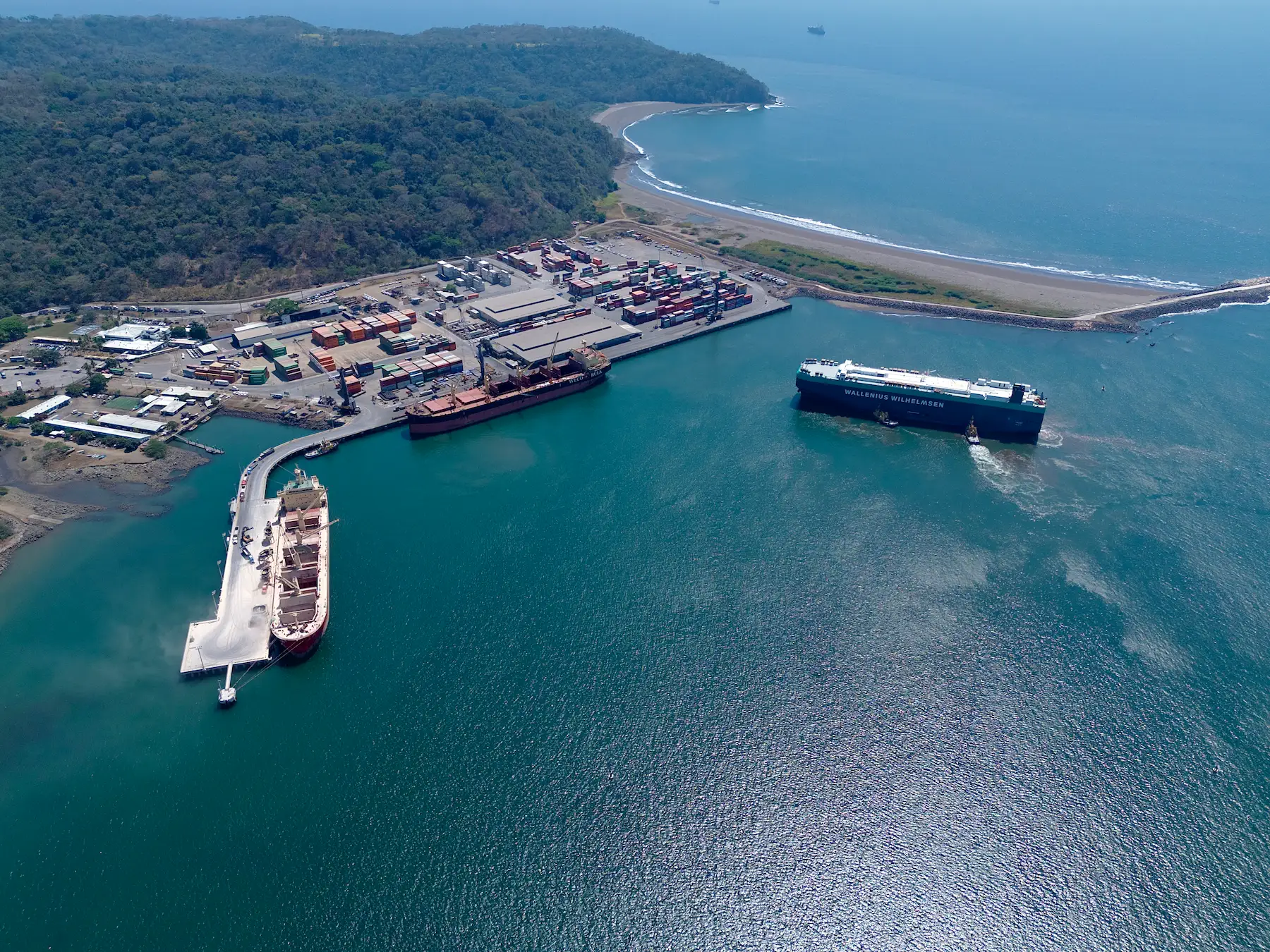 Wallenius Wilhelmsen RORO vessel at Puerto Caldera Costa Rica — vehicle carrier agency